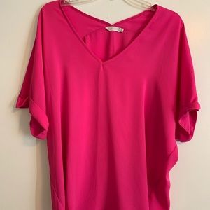 Hot pink flow pink top